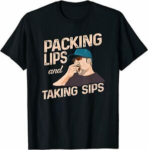 NEW LIMITED Chewing Packing Lips Funny and Taking Sips T-Shirt S-3XL