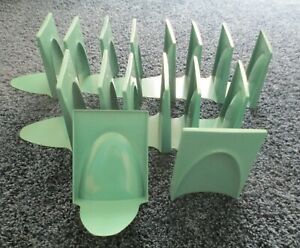 Vntg MCM Lot of 16 GAYLORD Aqua Teal Plastic Book Ends Home School Office 336