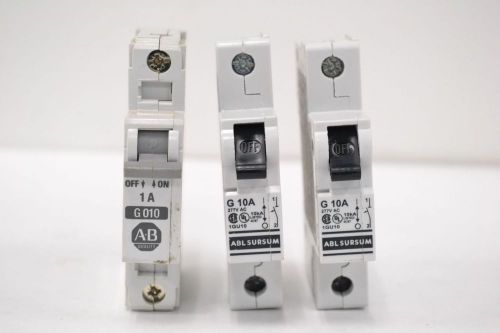 Lot 3 altech assorted g10 277v-ac 1a 10a amp 1p pole circuit breaker b311122 for sale