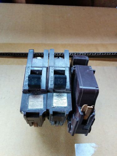 Federal pacific 15 amp 1 pole, lot of 3  stab lock circuit breaker for sale