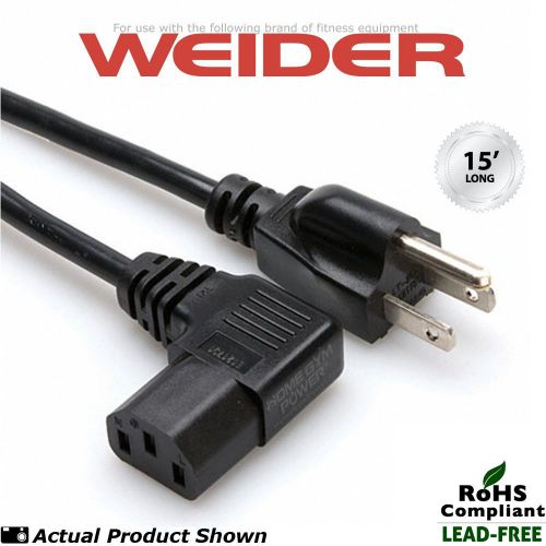 Weider black 100 xpb elliptical 15&#039; extra long premium power cord (w/90° angle) for sale