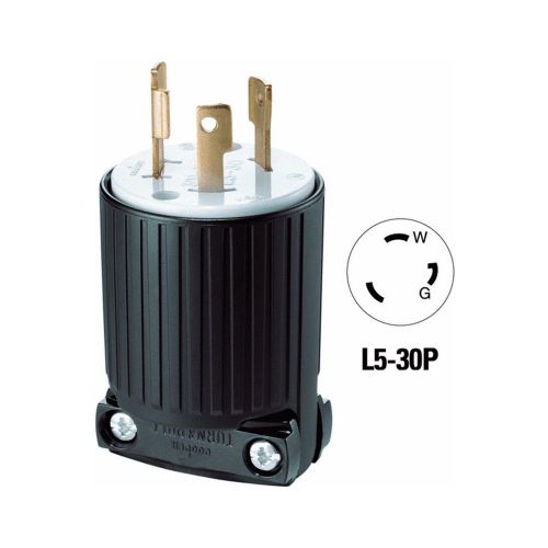 Cooper l530p 30 amp 125 volt l5-30p industrial grade  twist plug for generator for sale