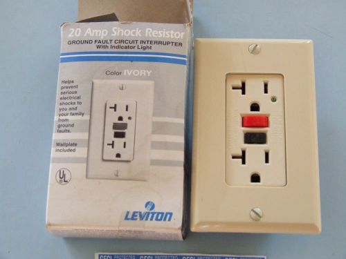 LEVITION Ground Fault Circuit Interrupter--20 Amp--Shock Resistor--Ivory