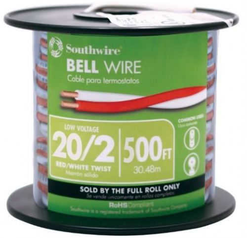 SOUTHWIRE BELLWIRE 20/2 500ft RED &amp; WHITE TWISTED LOW VOLTAGE 172.WP.2B