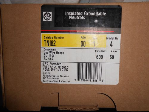 GE TNI62 INSULATED GROUNDABLE NEUTRAL 60 AMP 600 VOLT