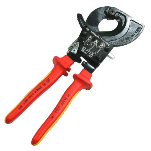 Knipex 9536250 Insulated Ratchet Action 10-Inch Cable Cutter Tool