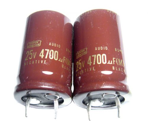 Nippon Chemi-Con &#034;Audio&#034; Series Capacitors 4,700uf / 25v , Audio Grade Caps !!!
