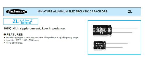 100pcs RUBYCON ZL 100V 15UF high ripple electrolytic Capacitor 105°C 6X11mm