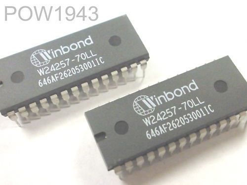 ( 2 PC.) WINBOND W24257-70LL STATIC RAM CHIP, 28 PIN DP