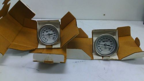 Lot of 2 WEISS INSTRUMENTS Bi-Metal Thermometer 3&#034; back w/o reset