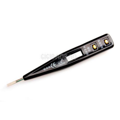 gi#b Black Digital AC DC 12-250V LCD Display Voltage Electric Sensor Tester Pen