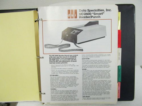 Data specialties nc-2400 &#034;smart&#034; reader/punch operation manual for sale