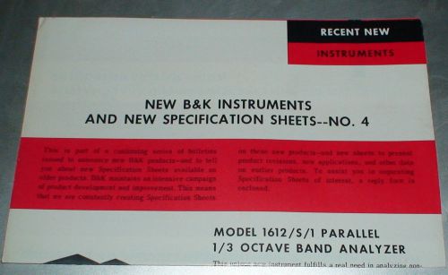 Bruel &amp; Kjaer - New B &amp; K Instruments and New Specification Sheets - No.4