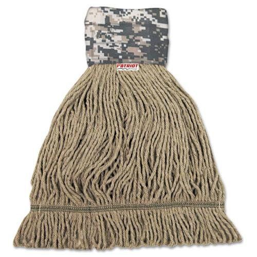 Unisan - 8200L - Patriot Looped End Wide Band Mop Head, Large, Green/Brown, 12/C