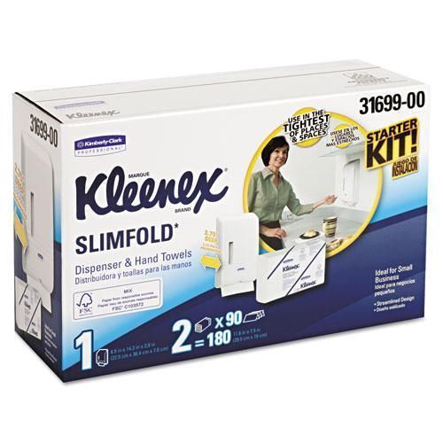 NEW KIMBERLY CLARK  KLEENEX SLIMFOLD Hand Towel Dispenser Starter Kit,