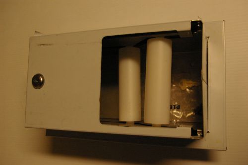 1 - Bradley 5412 Recessed Dual Roll Stainless Steel Toilet Tissue Dispenser, NEW