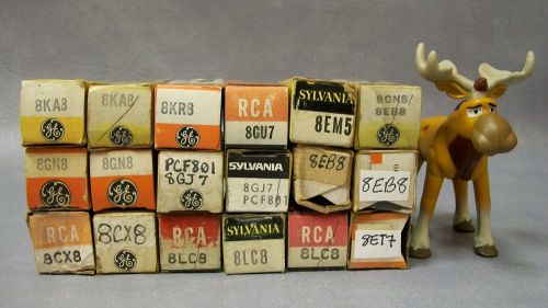 8CX8 8ET7 8EB8 8EM5 8GN8 8GU7 8KA8 8KR8 8LC8 8GJ7  PCF801 Vacuum Tubes Lot of 18