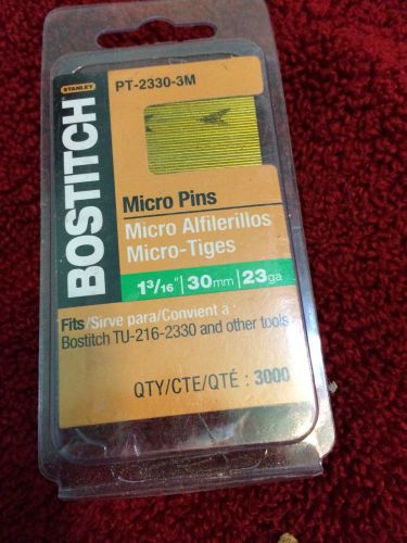 Bostitch 23 Guage Headless Micro Pins. Length: 1-3/16.  1 Box ( 3000 Pins ).
