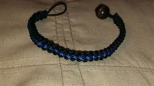 Thin Blue Line Police microcord Bracelet; Great for Female Police or Police Wife