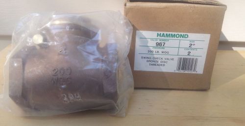 2&#034; Bronze Swing Check Valve 200 WOG Threaded Hammond 967 Set of 2 NEW