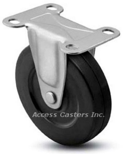 5SRERR 5&#034; x 15/16&#034; Rigid Plate Caster, Soft Rubber Wheel, 130 lbs Capacity