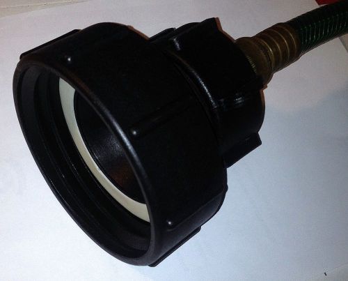275 330 gallon ibc tote tank valve adapter 4&#034; coarse thread x garden hose 2 part for sale