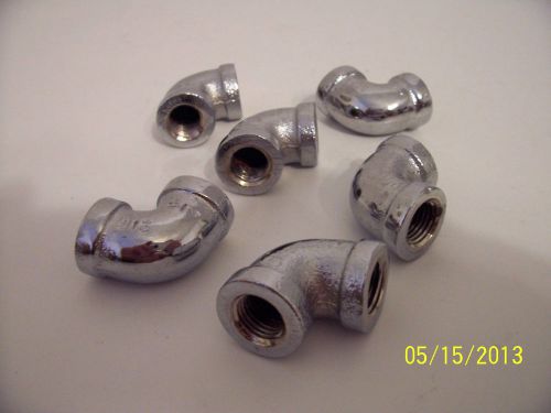 6 steel 1/4 &#034; threaded chrome plated 90 degree elbows for sale