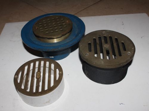 Floor drain 4&#034;, 3&#034; in pipe, cast iron fd-23000-04 lot of 4 items plumbing for sale