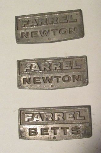 Lot of 3 lead small signs FARREL - Newton &amp; Betts