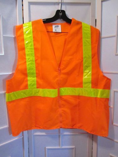 Erb safety vest class 2 level 2  mesh short sleeves hi vis orange size xl for sale