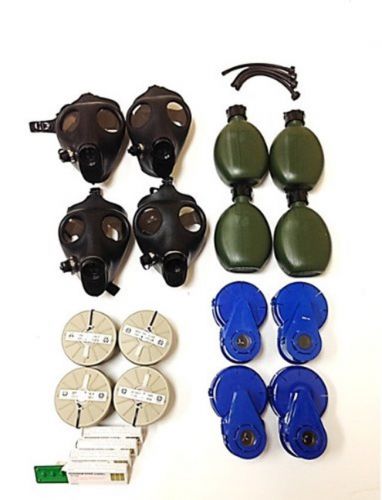 4 adult gas mask completed upgraded family kit with potassium tablets for sale