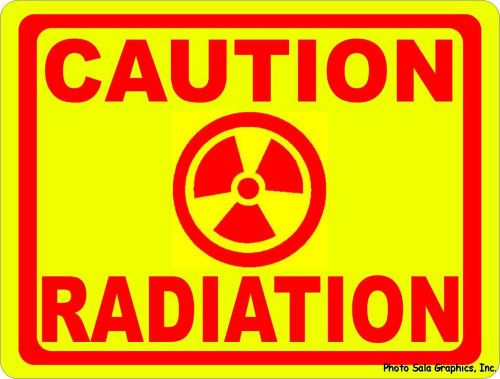 Caution Radiation Sign. 12x18 For use Around Medical Equipment &amp; Dangerous Areas