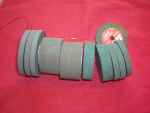 LOT OF 11 CRATEX ABRASIVE WHEELS VARIOUS SIZES ALL 1/4 HOLE&#034; MACHINIST TOOL