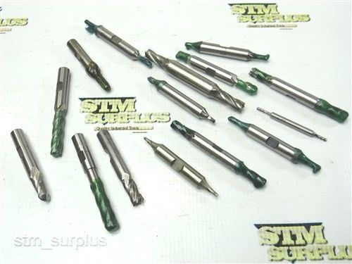 Nice lot of 15 hss single and double end mills 3/32&#034; to 13/32&#034; putnam for sale