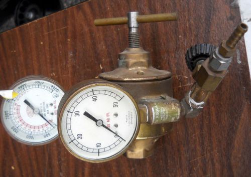 Airco compressed gas dual gauge regulator air victor 967-02-a 50psi 4000psi for sale