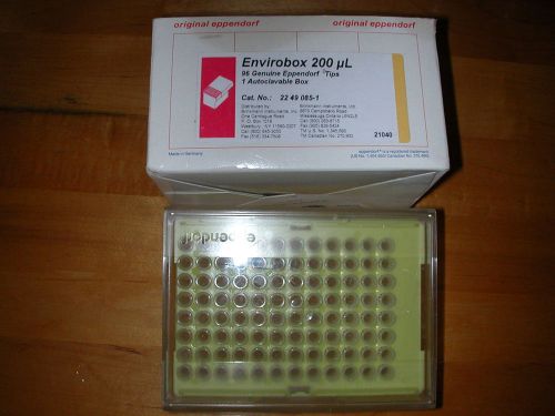 96 pack Envirobox 200 uL Eppendorf Pipette Tips in Autoclavalble Box 22 49 085-1