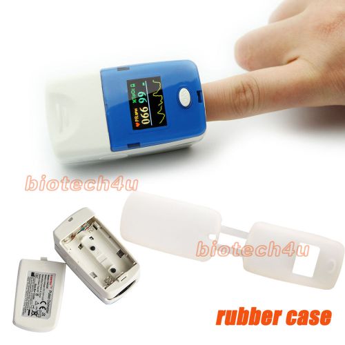 Pulse Fingertip Oximeter Blood Oxygen SpO2 Monitor with soft rubber