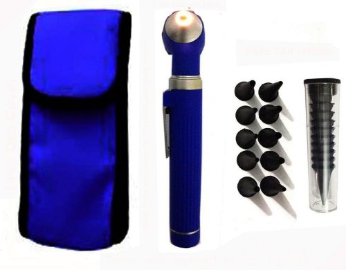 Halogen Light Fiber Optic Otoscope Pocket Medical Ent Diagnostic Blue Set