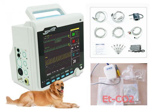Veterinary/vet portable 7-parameter icu patient monitor etco2 ecg nibp spo2 temp for sale