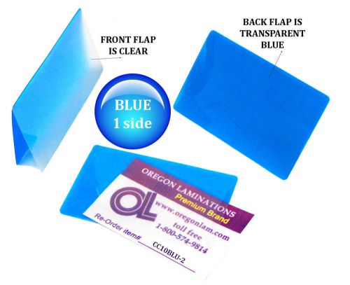 Qty 200 blue/clear credit card laminating pouches 2-1/8 x 3-3/8 by lam-it-all for sale
