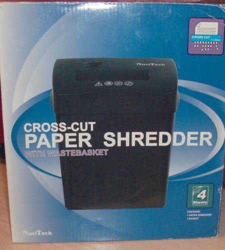 4 Sheet Cross Cut paper shredder &amp; 4 Gal Bucket Avoid ID Theft