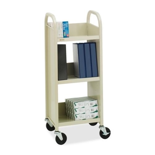 Bretford L33017PB Book/Equipment Cart 3 Slant Shelves 17inx14inx43in Putty/Blue