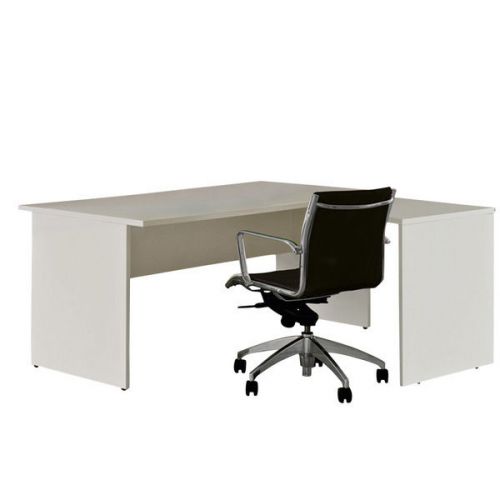 Litewall panel desk plus return - white panel legs - Customise the size of the t