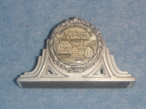 WILLIAMSBURG VIRGINIA PEWTER BUSINESS CARD HOLDER WITH THE CAPITOL  BY FORT USA
