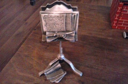 pewter music stand business card holder