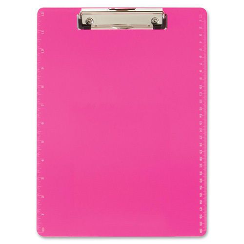 Officemate Clipboard w/Ruler Letter Neon Pink. Sold as Each
