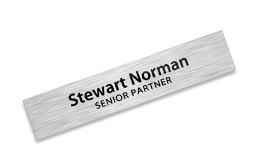 New custom name brushed silver office desk sit name plate 2&#034; x 10&#034; size for sale