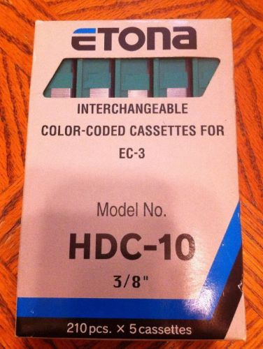 NEW Itoya HDC-10 Etona Heavy-Duty Staple Cassette, 3/8&#034; Green 210 X 5 Green EC-3