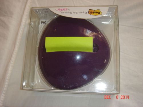 3M PBL330PP Post It Pebble Pop-Up Note Dispenser, 3&#034;x3&#034; Purple new