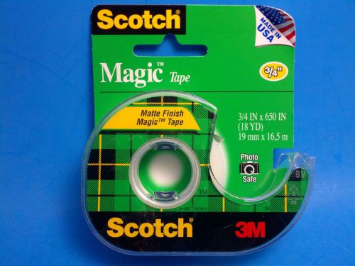 Scotch Magic Tape 3/4&#034; x 650&#034; 1 Roll w/ Dispenser 3M 122DM